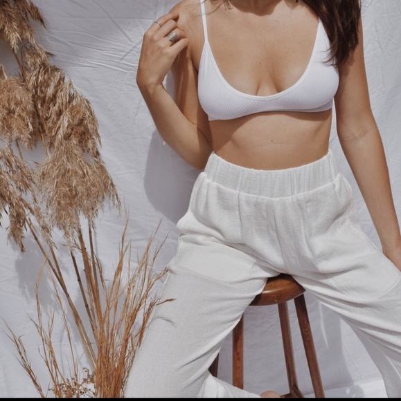 Apriche hand made white flare cropped pants - Picture 2 of 7